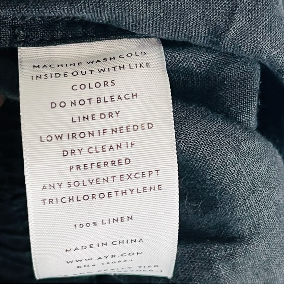 AYR Black Wide Leg 100% linen pants wide leg size small Women's Pants - Picture 8 of 10